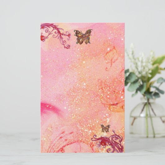 BUTTERFLY IN SPARKLES 2, red pink (Standing Front)