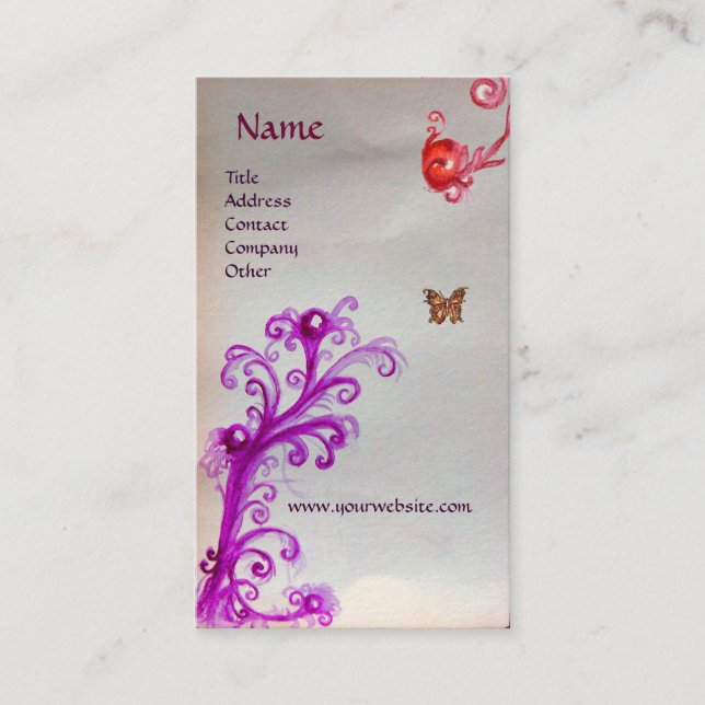 BUTTERFLY IN SPARKLES 3 MONOGRAM BUSINESS CARD (Front)