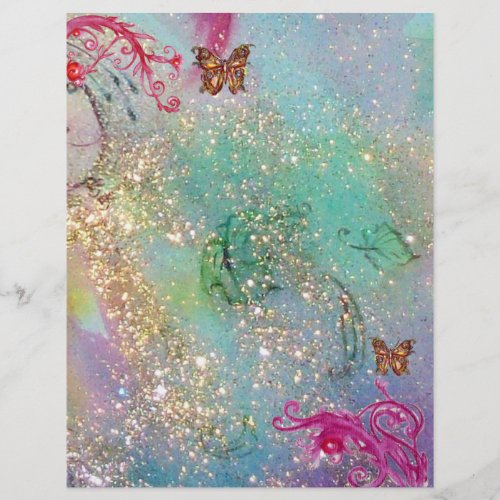 BUTTERFLY IN SPARKLES  blue green pink red