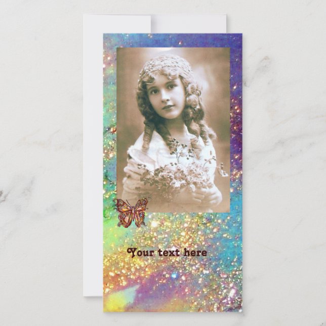 BUTTERFLY IN SPARKLES bright purple pink blue gold (Front)