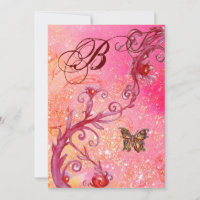 BUTTERFLY IN SPARKLES Elegant Wedding Monogram