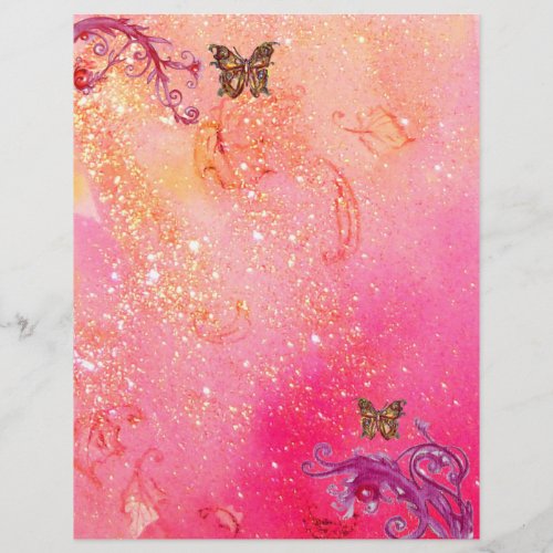 BUTTERFLY IN SPARKLES pink red