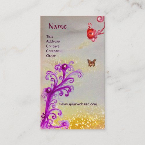 BUTTERFLY IN SPARKLES SILVER PLATINUM MONOGRAM BUSINESS CARD