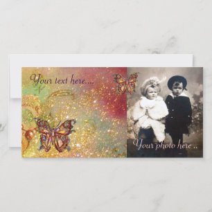 BUTTERFLY IN SPARKLES,yellow,red brown