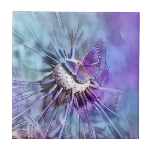 Butterfly In Spring Ceramic Tile
