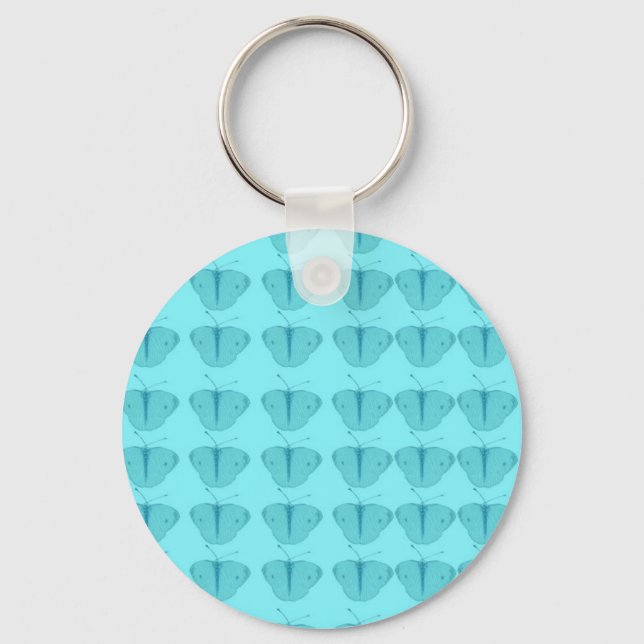 Butterfly in teal keychain (Front)