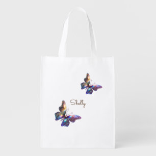 Butterfly In The Clouds Grocery Bag