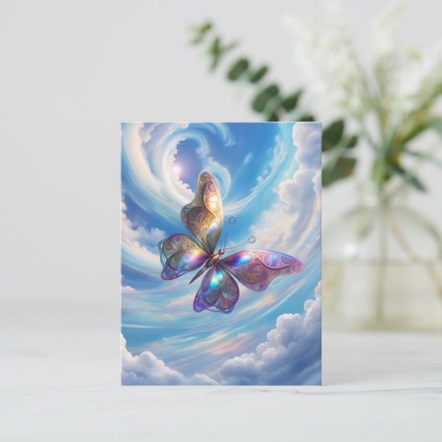 Butterfly In The Clouds Postcard (Standing Front)