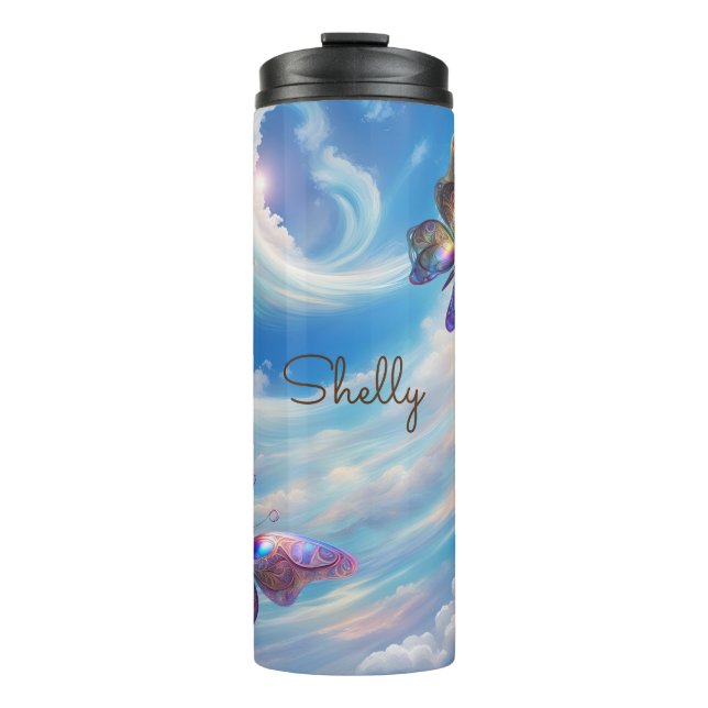 Butterfly In The Clouds Thermal Tumbler (Front)