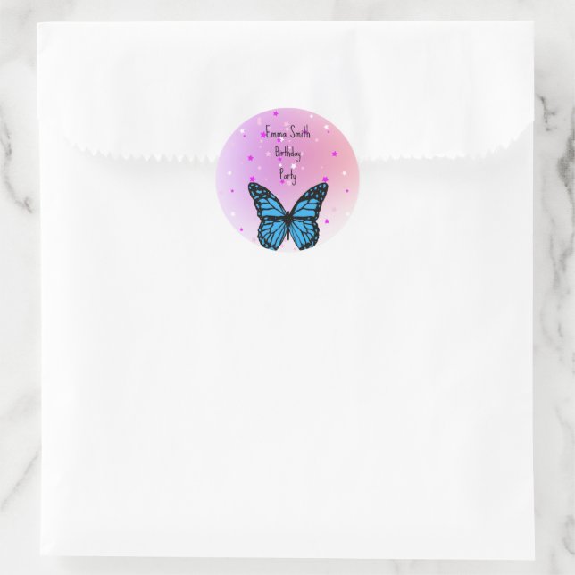 butterfly in the garden classic round sticker (Bag)