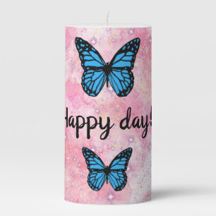 butterfly in the garden pillar candle