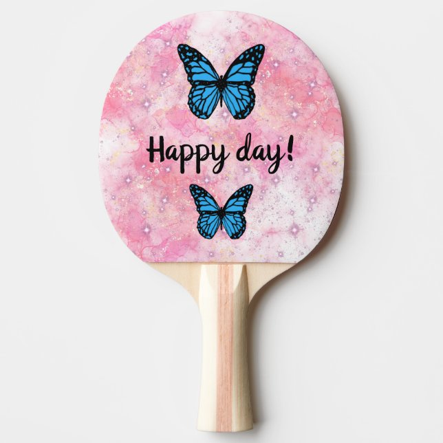 butterfly in the garden ping pong paddle (Front)