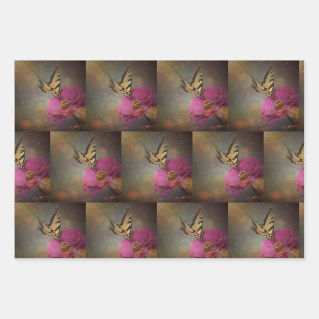 Butterfly In The Garden Wrapping Paper Sheets (Front)