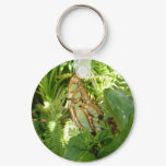 Butterfly in Tropical Leaves Nature Photography Keychain