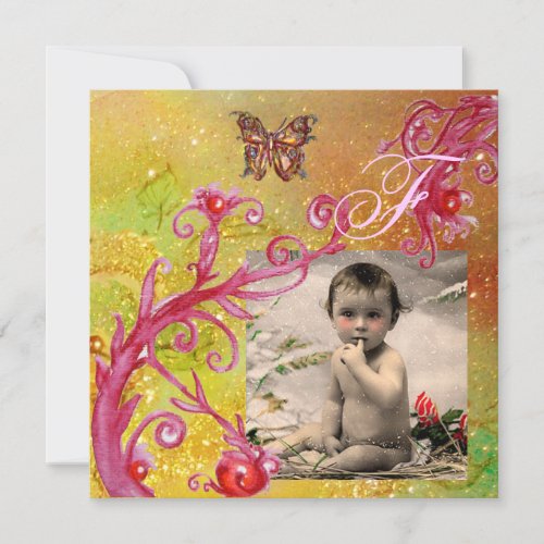 BUTTERFLY IN YELLOW BABY SHOWER Photo Template