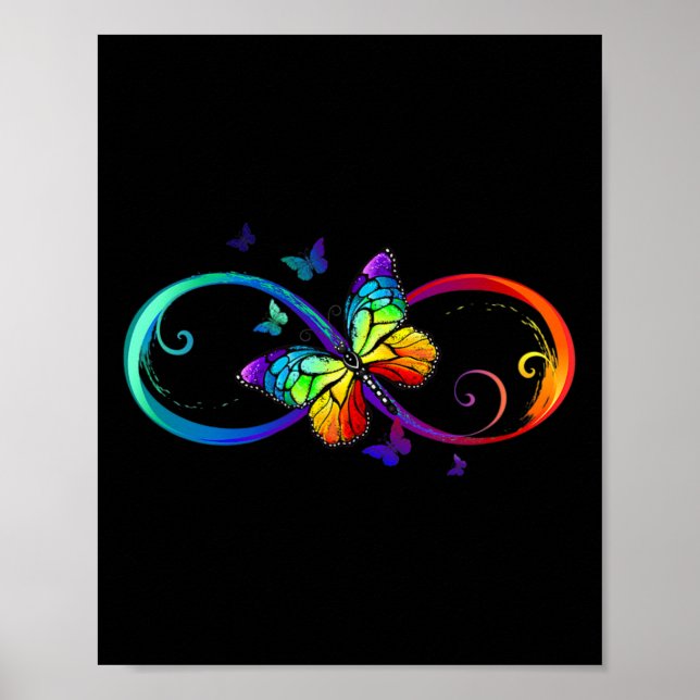 Butterfly Infinity Symbol Art Autism Awareness Neu Poster (Front)
