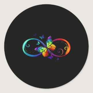 Butterfly Infinity Symbol Autism Awareness Neurodi Classic Round Sticker