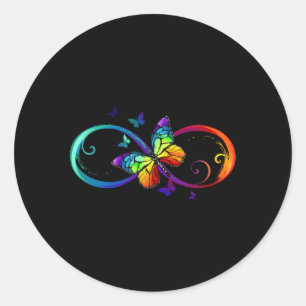 Butterfly Infinity Symbol Autism Awareness Neurodi Classic Round Sticker