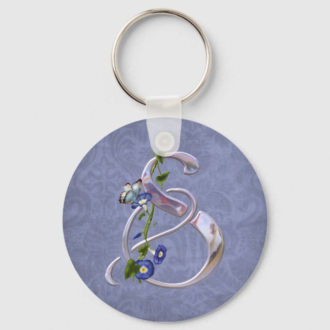 Butterfly Initial S Keychain (Front)