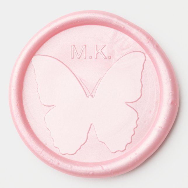 Butterfly Initials Wax Seal Sticker (Front)