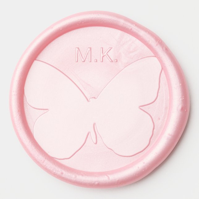 Butterfly Initials Wax Seal Sticker (Front)