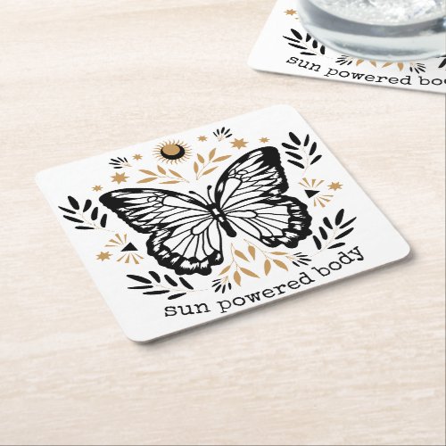 Butterfly insect animal design square paper coaster