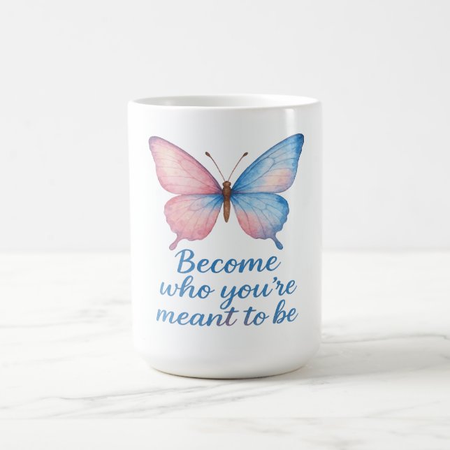 Butterfly Inspirational Candle Label  Coffee Mug (Center)