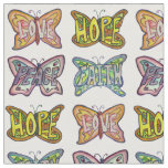 Butterfly Inspirational Word Art Fabric Material