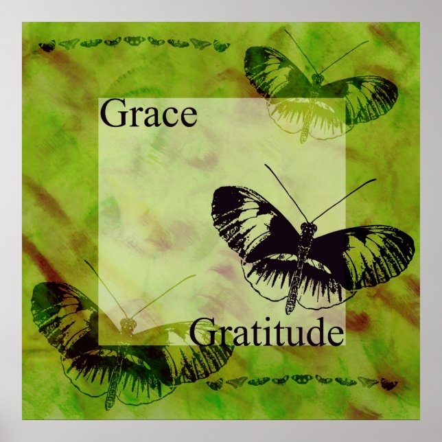 Butterfly Inspirations Grace and Gratitude Poster (Front)
