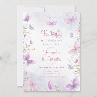 Butterfly Invitation Butterfly Birthday Invitation
