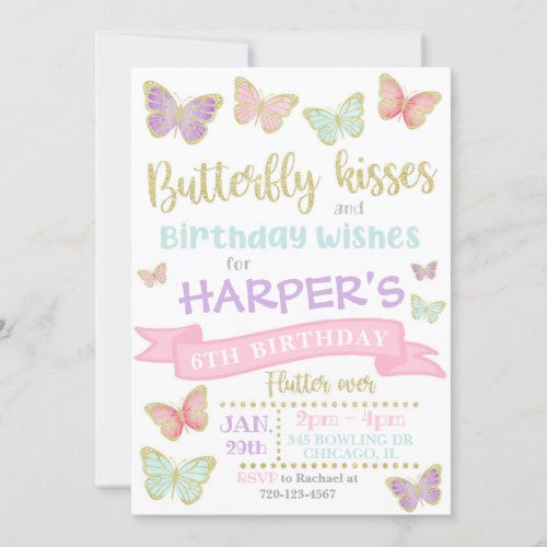 Butterfly Invitation  Butterfly Birthday Invite