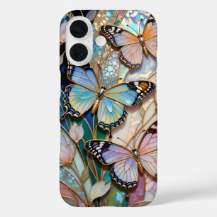 Butterfly iPhone Case Stained Glass Floral