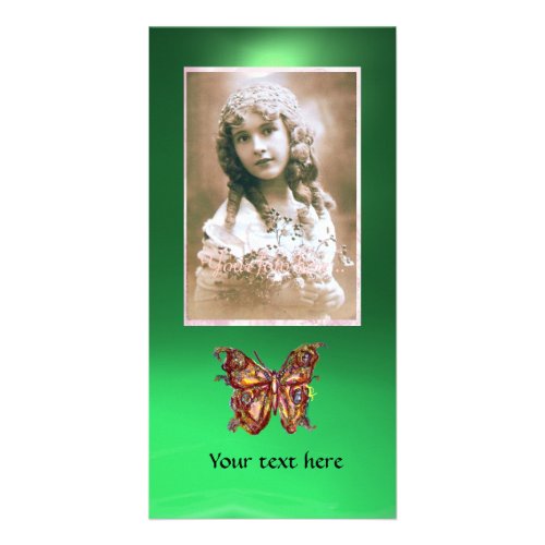BUTTERFLY JADE GREEN red Card