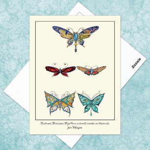 Butterfly Jeweled Ornamental Brooches Postcard