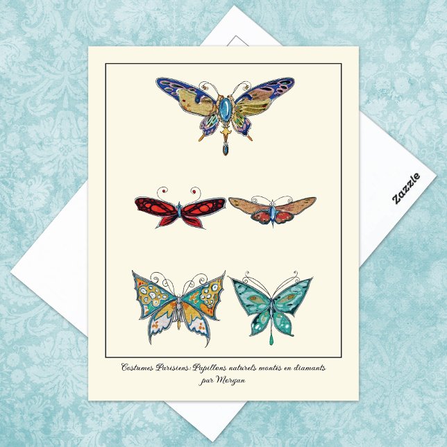 Butterfly Jeweled Ornamental Brooches Postcard (Creator Uploaded)