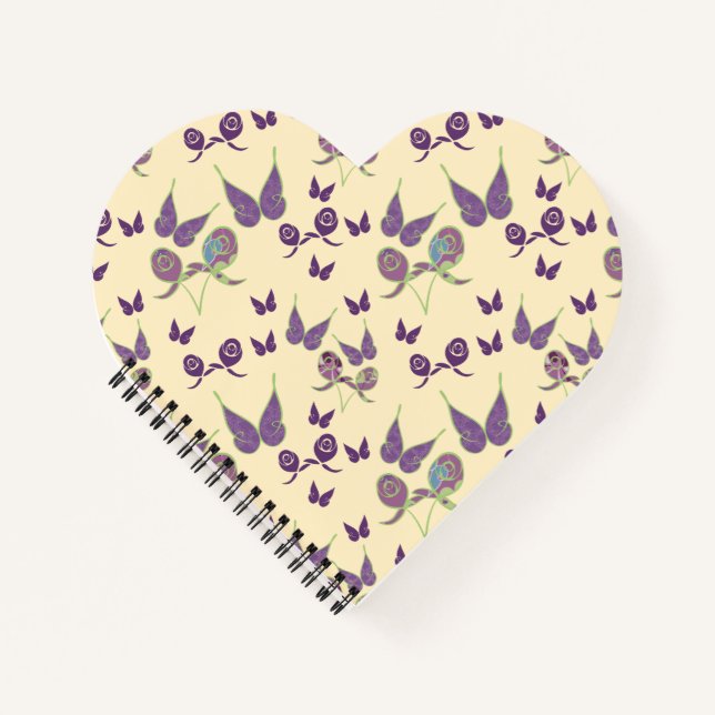 Butterfly Joy in Cream Heart-Shaped Notebook  (Front)