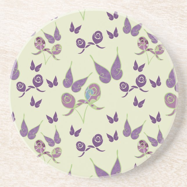 Butterfly Joy in Cream Sandstone Coaster (Front)