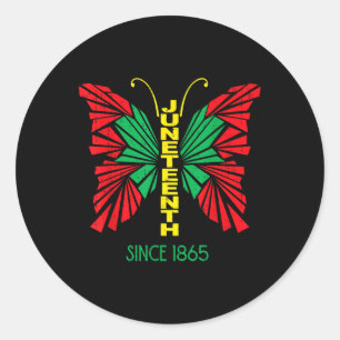 Butterfly Juneteenth Freedom - June 19th 1865 Afro Classic Round Sticker