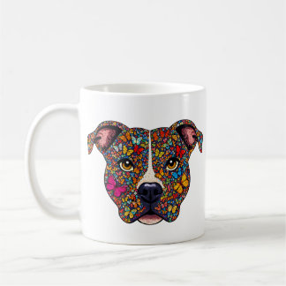 Butterfly Kaleidoscope Pitbull Portrait -Bully Mom Coffee Mug