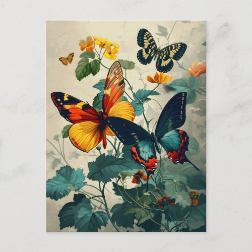 Butterfly Kaleidoscope Vintage Postcard