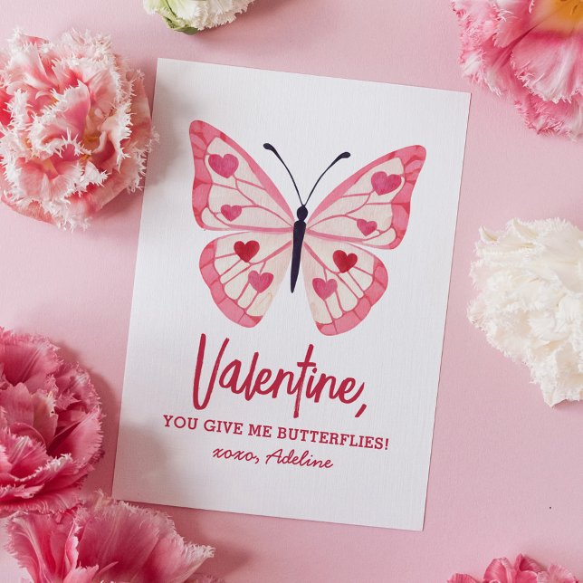 Butterfly Kids Valentines Day Note Card (Creator Uploaded)