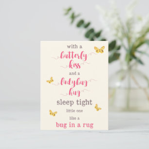 Butterfly Kiss & Ladybug Hug Kids Poem Postcard