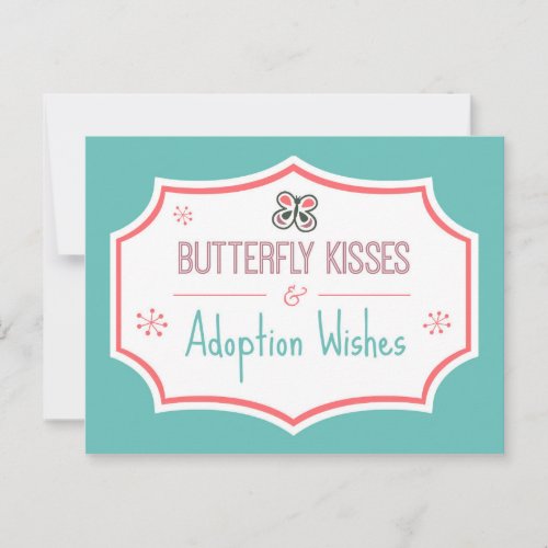 Butterfly Kisses  Adoption Wishes Adoption Shower Advice Card