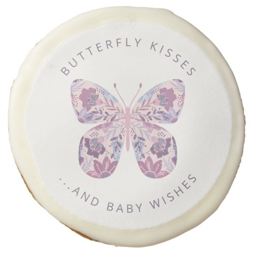 Butterfly Kisses and Baby Wishes Baby Shower Sugar Cookie