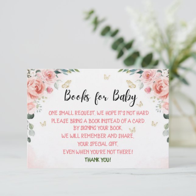 Butterfly Kisses and Baby Wishes Books For Baby Enclosure Card (Standing Front)