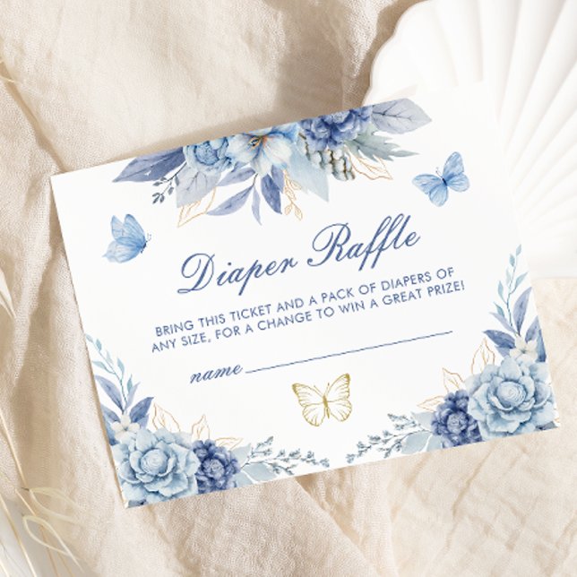Butterfly Kisses and Baby Wishes Diaper Raffle Enclosure Card (Creator Uploaded)