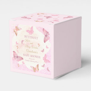Butterfly Kisses and Baby Wishes Girl Baby Shower Favor Boxes