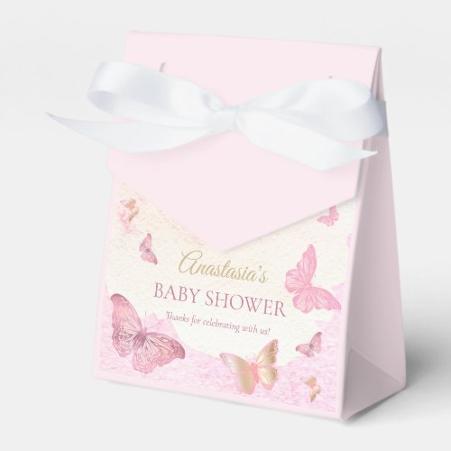 Butterfly Kisses and Baby Wishes Girl Baby Shower  Favor Boxes