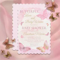 Butterfly kisses baby shower clearance invitation