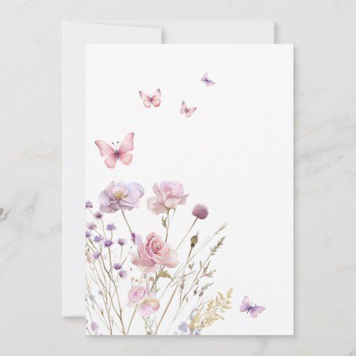 Butterfly Kisses and Baby Wishes Purple Pink Baby Invitation | Zazzle